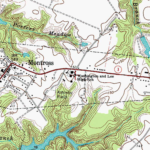 Topographic Map of Washington and Lee High School, VA