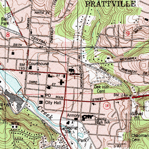 Topographic Map of Prattville Primary School, AL