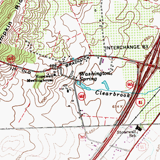 Topographic Map of Washington Spring, VA
