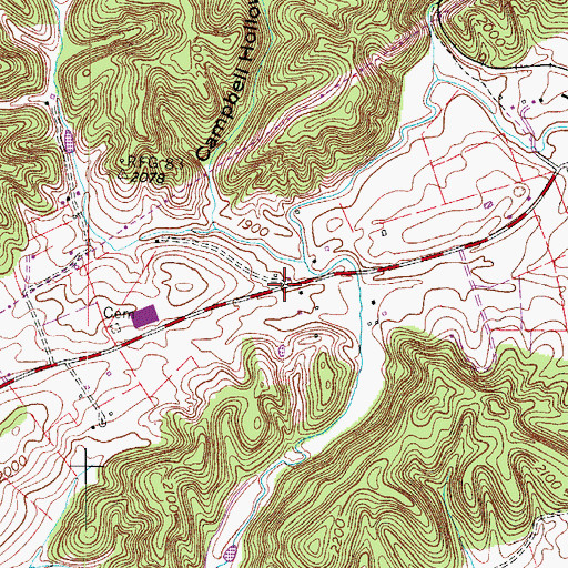 Topographic Map of Watauga Valley, VA