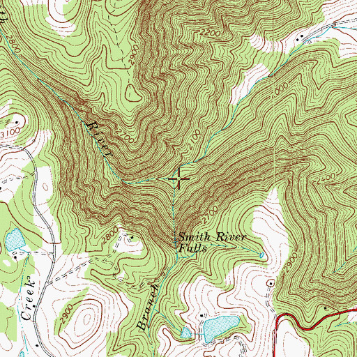 Topographic Map of Waterfall Branch, VA