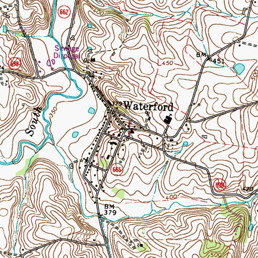 Topographic Map of Waterford, VA