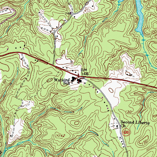 Topographic Map of George W Watkins Elementary School, VA