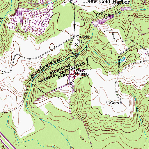 Topographic Map of Watt House, VA