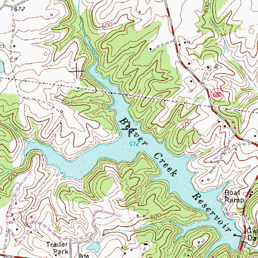 Topographic Map of Watts Branch, VA