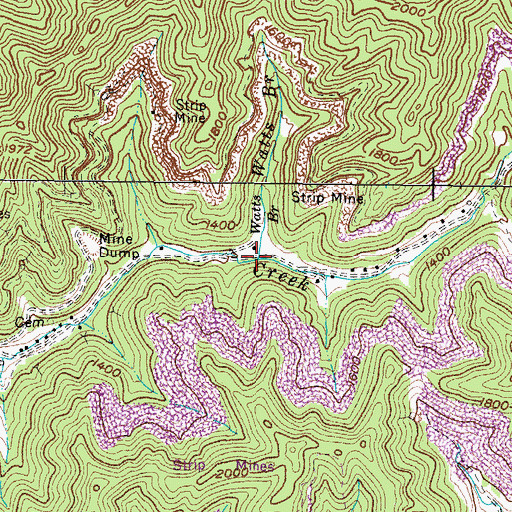 Topographic Map of Watts Branch, VA