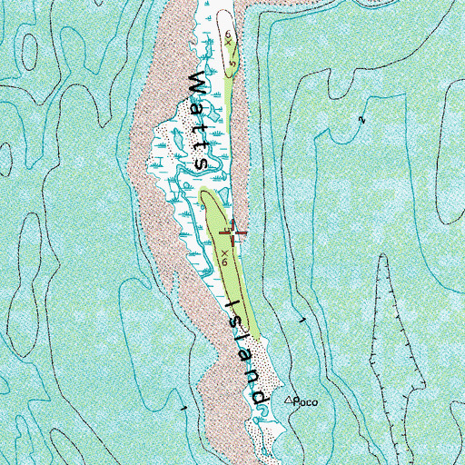 Topographic Map of Watts Island, VA