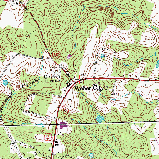 Topographic Map of Weber City, VA
