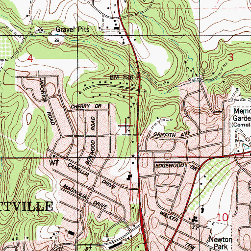 Topographic Map of Saint Josephs Catholic Church, AL