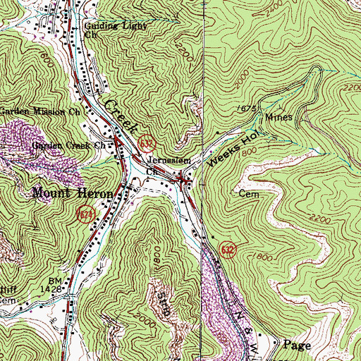 Topographic Map of Weeks Hollow, VA