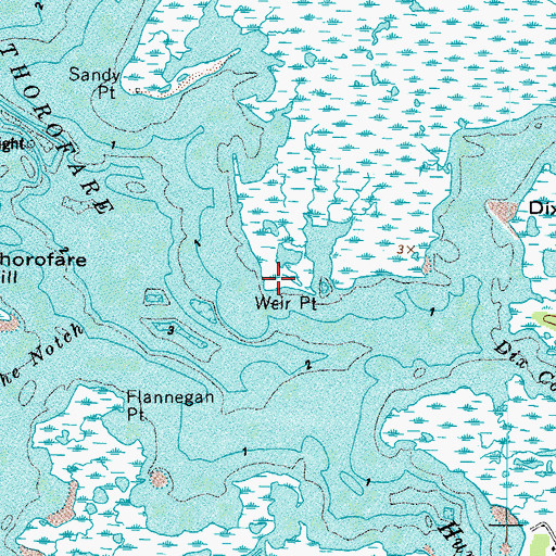 Topographic Map of Weir Point, VA