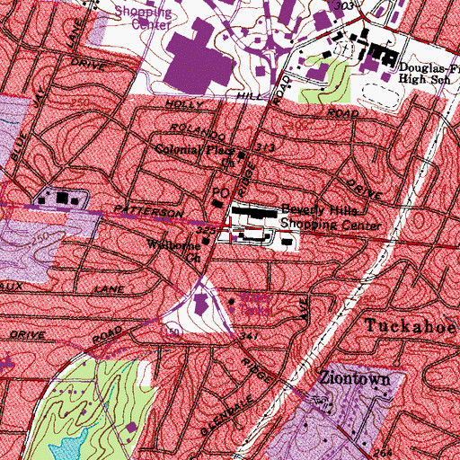 Topographic Map of Welborne Church, VA