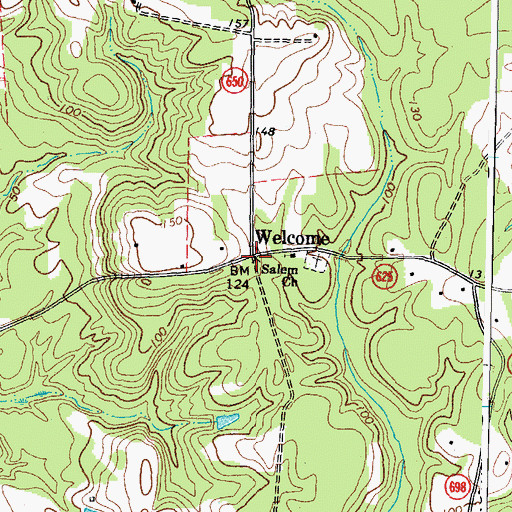 Topographic Map of Welcome, VA