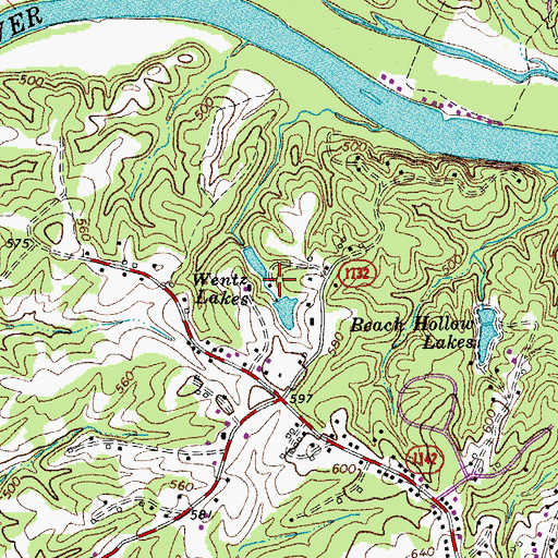 Topographic Map of Wentz Lakes, VA