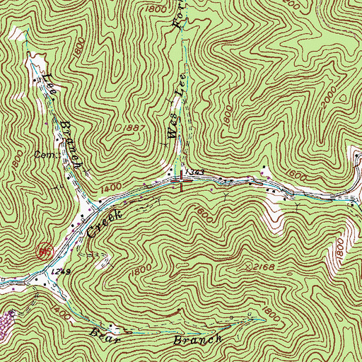 Topographic Map of Wes Lee Fork, VA