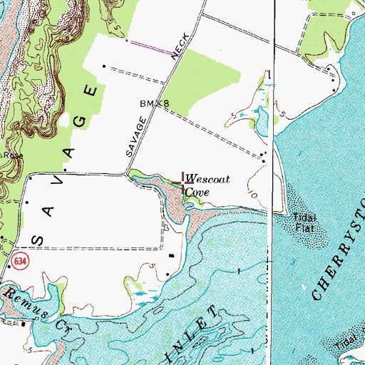 Topographic Map of Wescoat Cove, VA