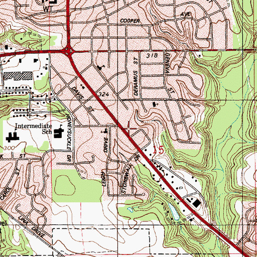 Topographic Map of Skyline Shopping Center, AL