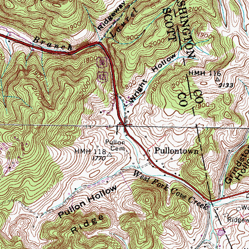 Topographic Map of West Fork Cove Creek, VA