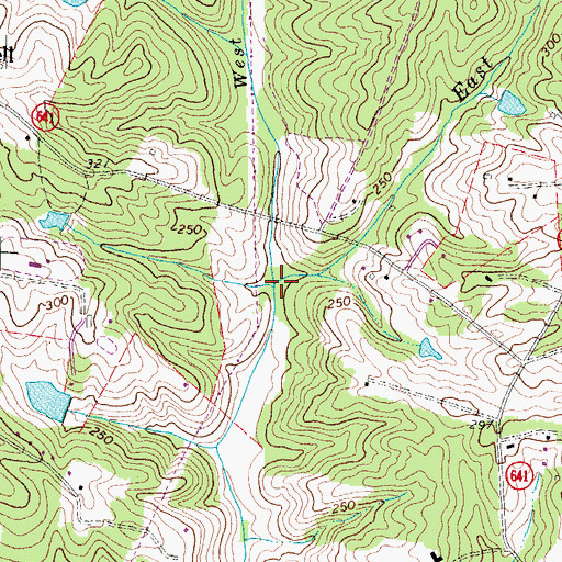 Topographic Map of West Fork Genito Creek, VA