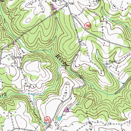 Topographic Map of West Fork Stinking River, VA