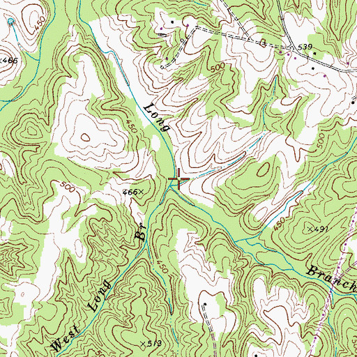 Topographic Map of West Long Branch, VA
