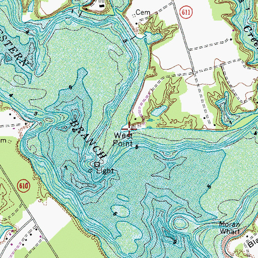 Topographic Map of West Point, VA