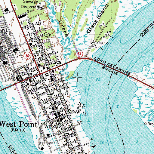 Topographic Map of West Point Creek, VA