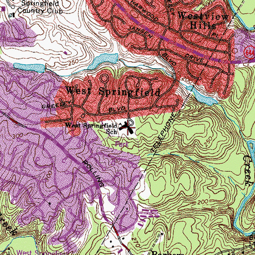 Topographic Map of West Springfield Elementary School, VA
