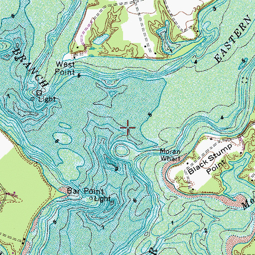 Topographic Map of Western Branch Corrotoman River, VA