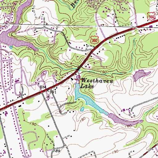 Topographic Map of Westhaven Lake, VA