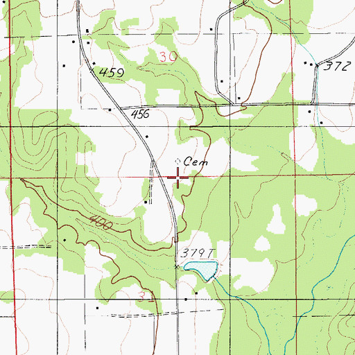Topographic Map of Stewart Cemetery, AL