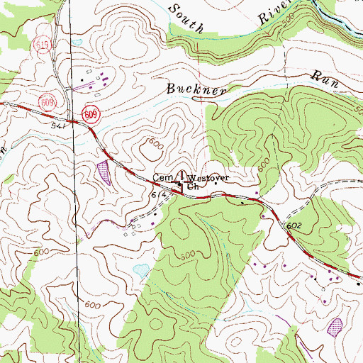 Topographic Map of Westover Church, VA