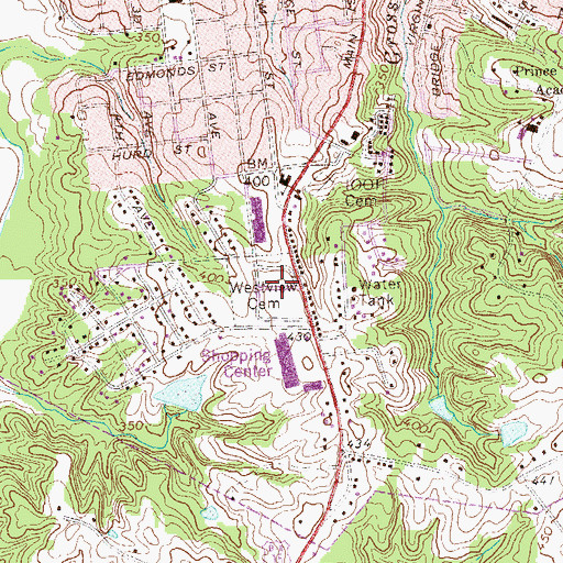 Topographic Map of Westview Cemetery, VA
