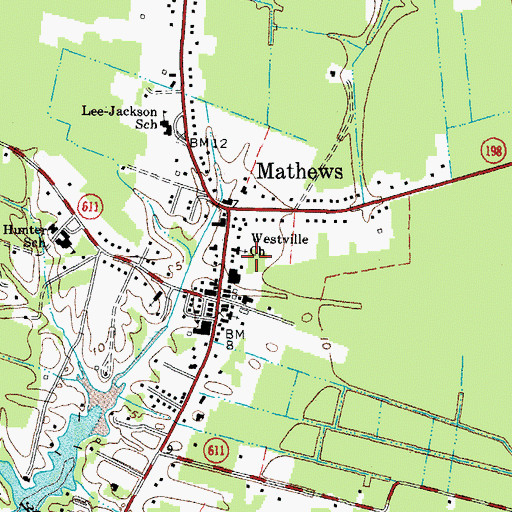 Topographic Map of Westville Church, VA