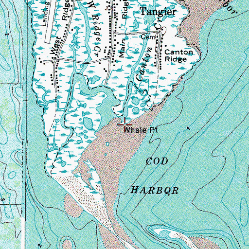 Topographic Map of Whale Point, VA