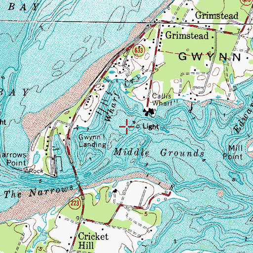 Topographic Map of Wharf Creek, VA