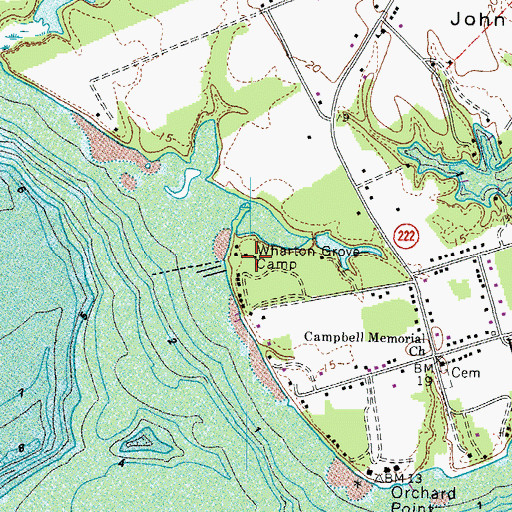 Topographic Map of Wharton Grove Camp, VA