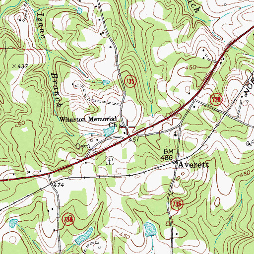 Topographic Map of Wharton Memorial Church, VA