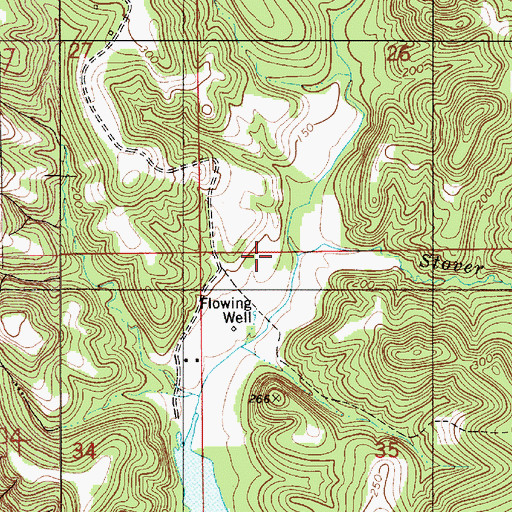 Topographic Map of Stover Branch, AL