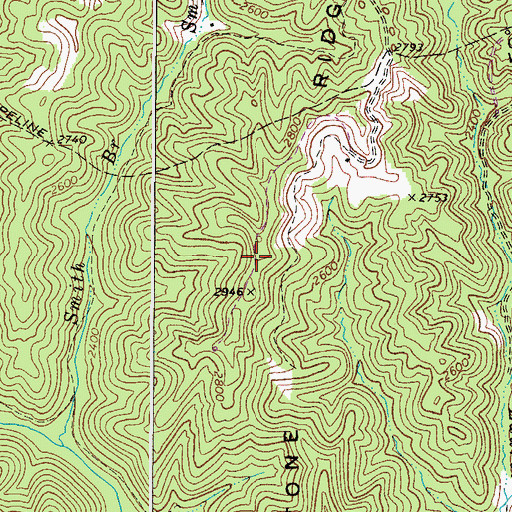 Topographic Map of Whetstone Ridge, VA
