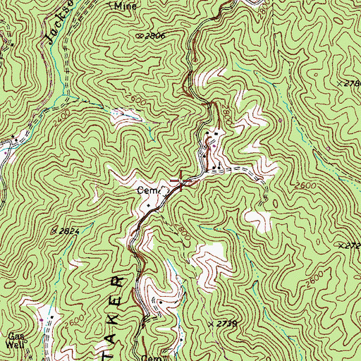 Topographic Map of Whitaker Ridge, VA