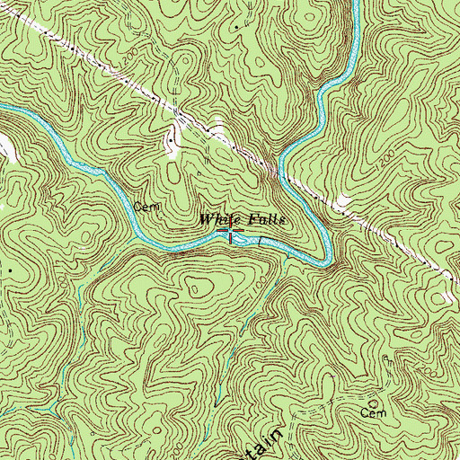 Topographic Map of White Falls, VA