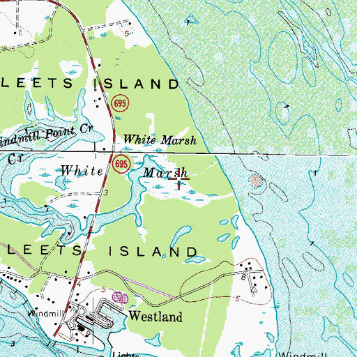 Topographic Map of White Marsh, VA