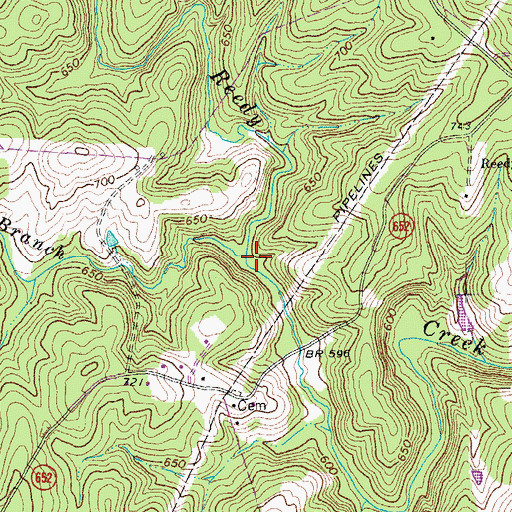 Topographic Map of White Marsh Branch, VA