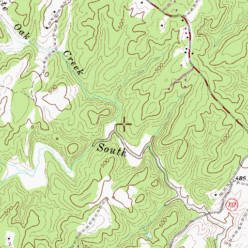 Topographic Map of White Oak Creek, VA