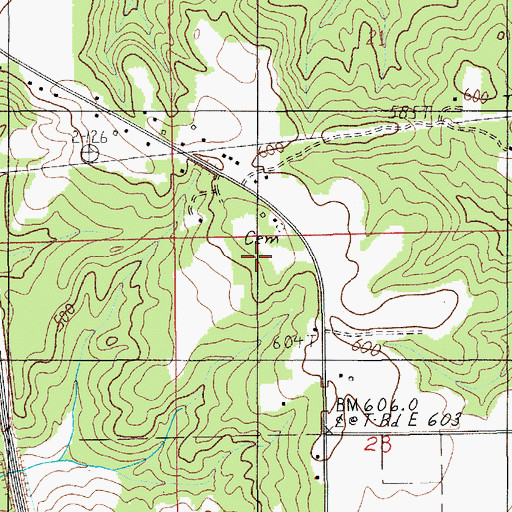 Topographic Map of Tatum Cemetery, AL