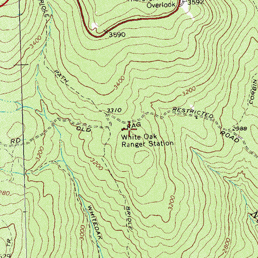 Topographic Map of White Oak Ranger Station, VA