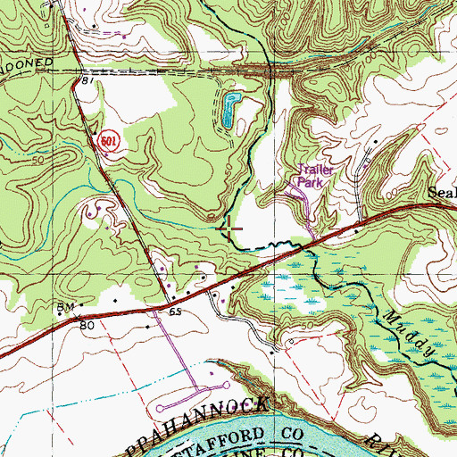 Topographic Map of White Oak Run, VA