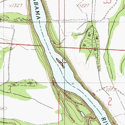 Topographic Map of Upper Brother Bar, AL