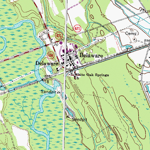 Topographic Map of White Oak Springs Church, VA